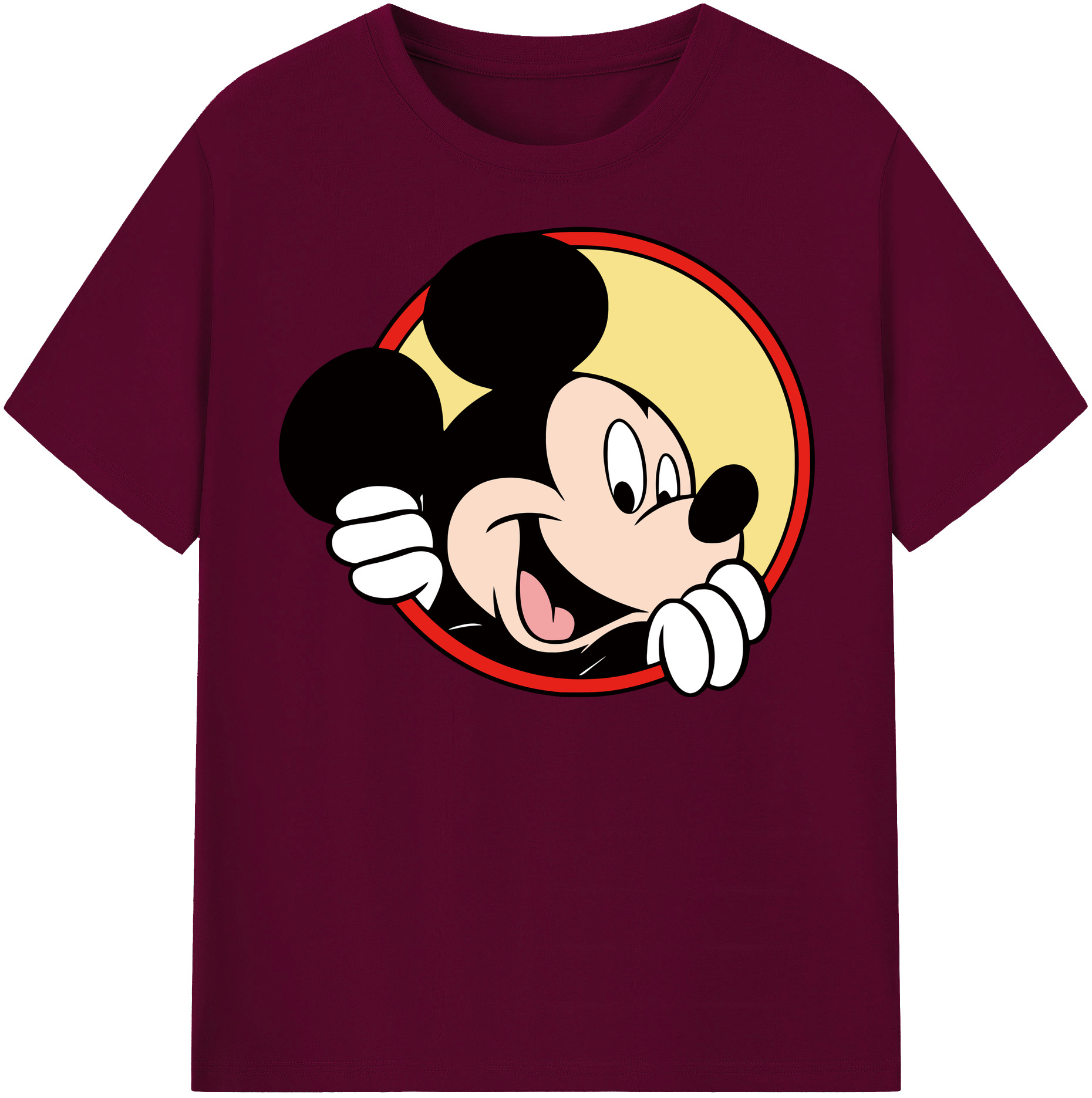（画像用） ミッキーマウス Mickey Mouse レディースカジュアルプリントTシャツ（綿100％）